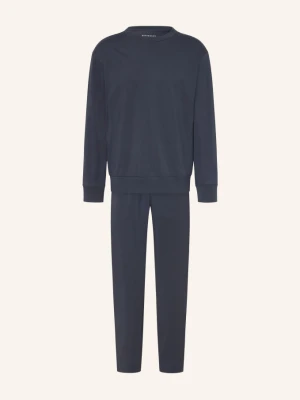 Schiesser Piżama Modern Nightwear blau NIEBIESKI