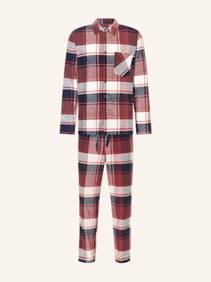 Schiesser Piżama Selected Premium Warming Z Flaneli rot
