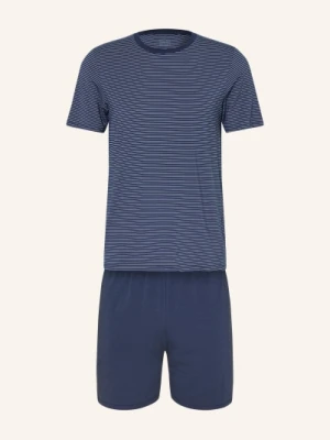 Schiesser Piżama Typu Shorty Long Life Soft blau