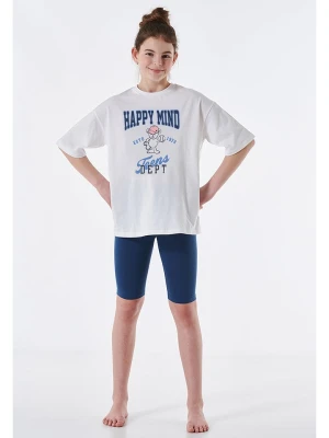 Schiesser Piżama w kolorze biało-granatowym rozmiar: 176