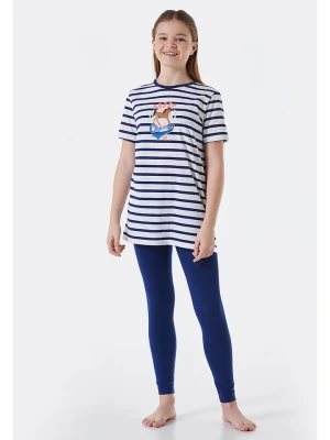 Schiesser Piżama w kolorze granatowo-białym rozmiar: 140