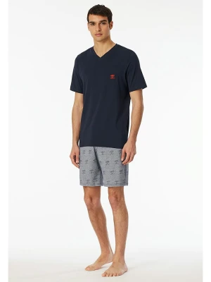 Schiesser Piżama w kolorze szaro-granatowym rozmiar: 48