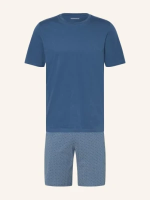 Schiesser Piżama Z Szortami Casual Essentials blau