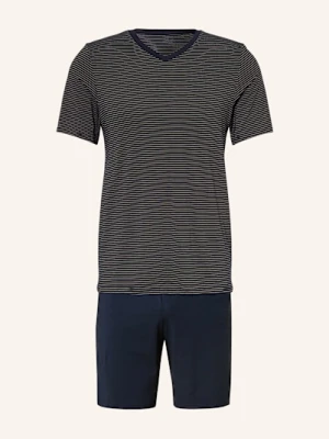 Schiesser Piżama Z Szortami Long Life Soft blau