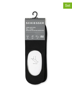 Schiesser Skarpety-stopki (2 pary) w kolorze czarnym rozmiar: 45-46
