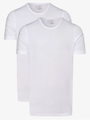 Schiesser T-shirty pakowane po 2 szt. Mężczyźni Bawełna biały jednolity,