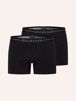 Schiesser Zestaw 2 Par Bokserek schwarz CZARNY