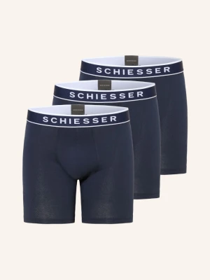 Schiesser Zestaw 3 Par Bokserek blau GRANATOWY