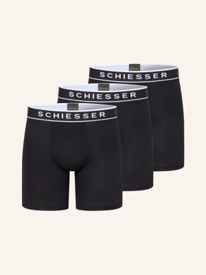 Schiesser Zestaw 3 Par Bokserek schwarz CZARNY