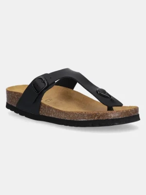 Scholl japonki NICOLE damskie kolor czarny na płaskim obcasie F321751004