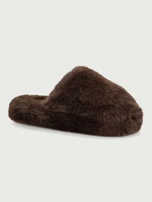 Scholl kapcie damskie FLUFFY MULE brązowy