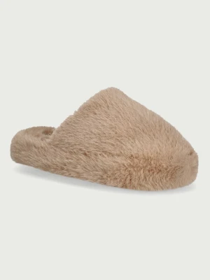 Scholl kapcie damskie o pluszowym wykończeniu FLUFFY MULE brązowy