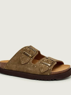 Scholl Klapki BEATRIZ | zamsz khaki