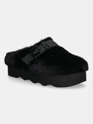 Scholl kapcie GRETA damskie kolor czarny na platformie F318371004
