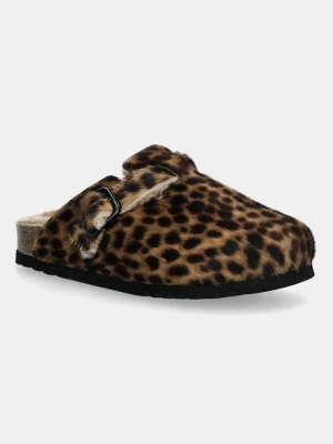 Scholl kapcie zamszowe FAE NEW damskie kolor brązowy F318142330