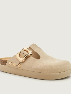 Scholl Mule FLORA CHUNKY | zamsz beżowy