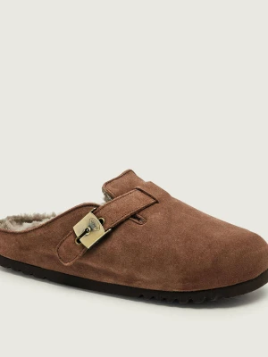 Scholl Mule Grace | zamsz | z dodatkiem wełny beżowy