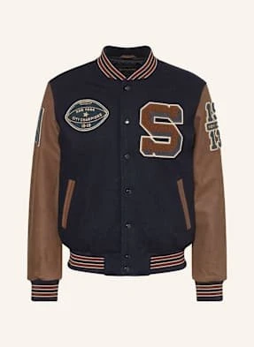 Schott Nyc Kurtka W Stylu College Z Mieszanki Materiałów blau