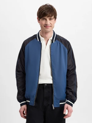 Scotch & Soda Bluza męska Mężczyźni Sztuczne włókno niebieski wzorzysty,