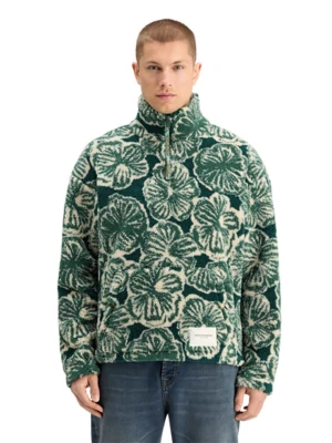 Scotch & Soda Bluza polarowa w kolorze zielono-białym rozmiar: XXL