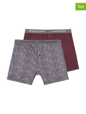 Scotch & Soda Bokserki (2 pary) w kolorze niebiesko-bordowym rozmiar: XL