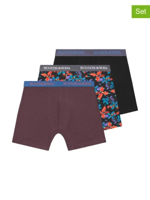 Scotch & Soda Bokserki (3 pary) w kolorze bordowo-czarnym rozmiar: L