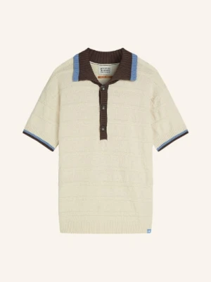 Scotch & Soda Dzianinowa Koszulka Polo O Luźnym Kroju weiss