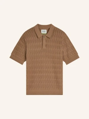 Scotch & Soda Dzianinowa Koszulka Polo Regular Fit braun