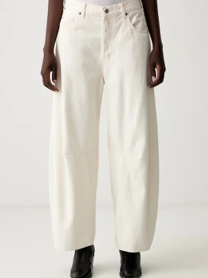 Scotch & Soda jeansy barrel damskie beżowy