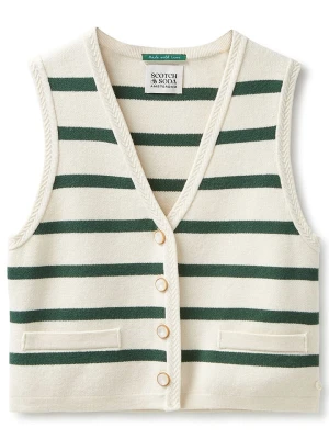 Scotch & Soda Kamizelka dzianinowa w kolorze kremowo-zielonym rozmiar: L