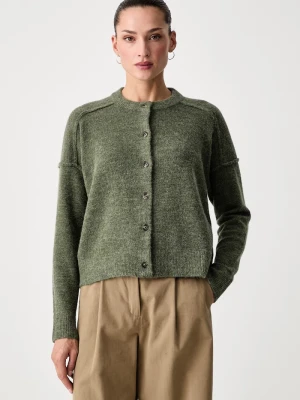 Scotch & Soda kardigan damski z dodatkiem wełny zielony