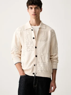 Scotch & Soda kardigan męski bawełniany beżowy