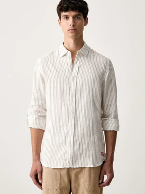 Scotch & Soda koszula męska lniana biały