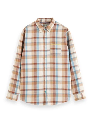 Scotch & Soda Koszula w kolorze jasnobrązowo-błękitno-kremowym rozmiar: S
