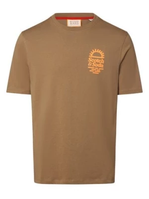 Scotch & Soda Koszulka męska Mężczyźni Bawełna beżowy|brązowy jednolity,