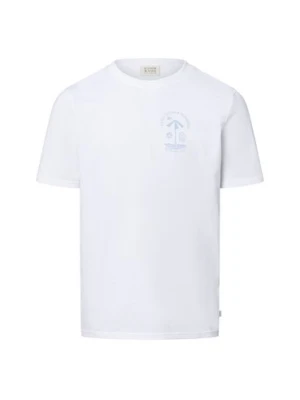 Scotch & Soda Koszulka męska Mężczyźni Bawełna biały nadruk,