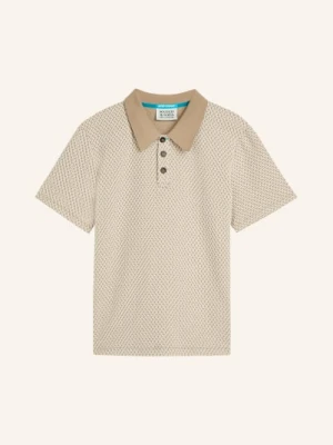 Scotch & Soda Koszulka Polo Z Żakardowym Wzorem, Luźny Krój braun