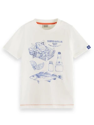 Scotch & Soda Koszulka w kolorze biało-niebieskim rozmiar: 152