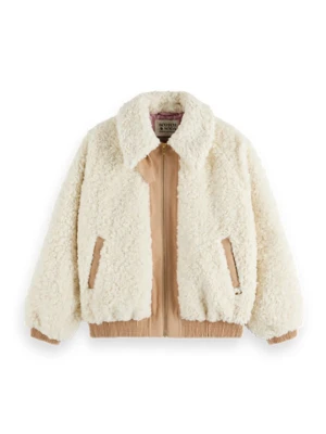 Scotch & Soda Kurtka pluszowa w kolorze kremowym rozmiar: L