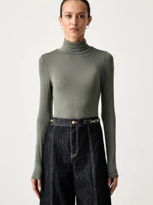 Scotch & Soda longsleeve damski z lyocellu zielony