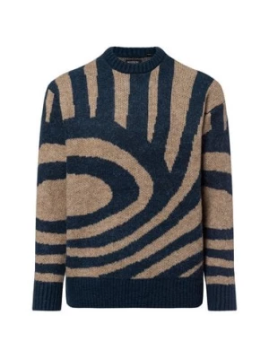 Scotch & Soda Męski sweter Mężczyźni niebieski|beżowy wzorzysty,