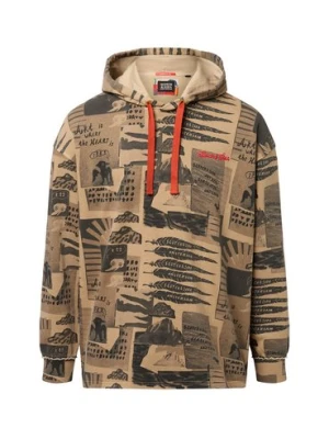 Scotch & Soda Męski sweter z kapturem Mężczyźni Materiał dresowy beżowy|brązowy|czarny nadruk,
