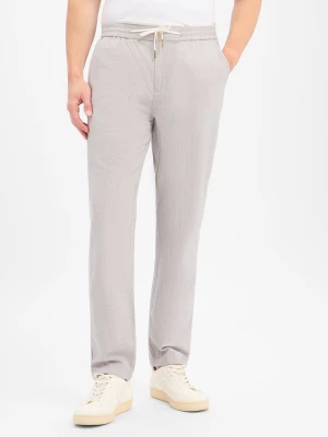 Scotch & Soda Męskie spodnie materiałowe z zawartością lnu - Warren Mężczyźni Bawełna szary,