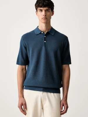 Scotch & Soda polo męskie bawełniane granatowy