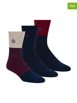 Scotch & Soda Skarpety (3 pary) w kolorze granatowo-bordowym rozmiar: onesize