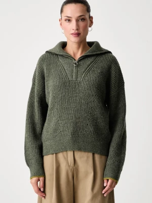 Scotch & Soda sweter damski z dodatkiem wełny zielony