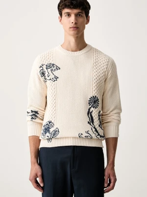 Scotch & Soda sweter męski bawełniany beżowy