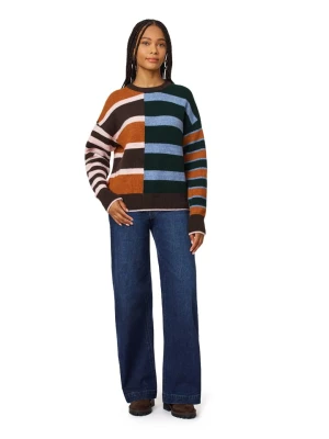 Scotch & Soda Sweter w kolorze karmelowo-czarno-błękitnym rozmiar: XL