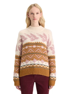 Scotch & Soda Sweter w kolorze karmelowo-jasnoróżowym rozmiar: M