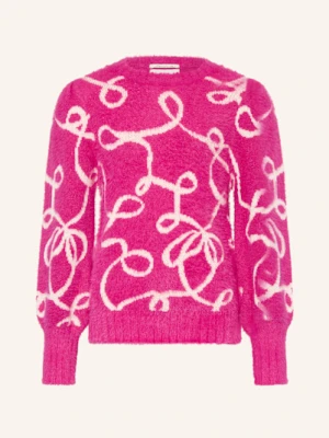Scotch & Soda Sweter Z Błyszczącą Przędzą pink